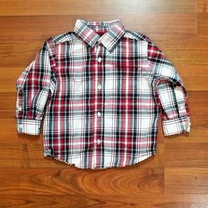 Lot of 2 long sleeve button down plaid shirts